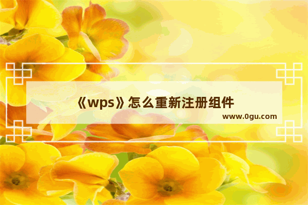 《wps》怎么重新注册组件