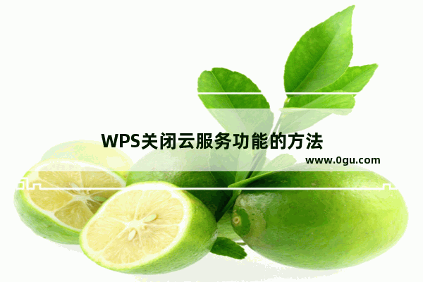 WPS关闭云服务功能的方法