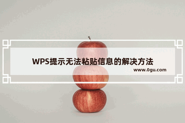 WPS提示无法粘贴信息的解决方法