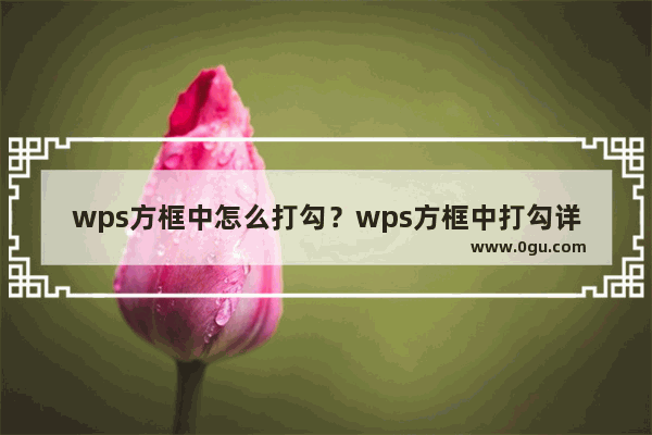 wps方框中怎么打勾？wps方框中打勾详细教程