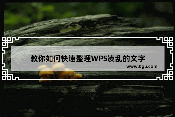 教你如何快速整理WPS凌乱的文字