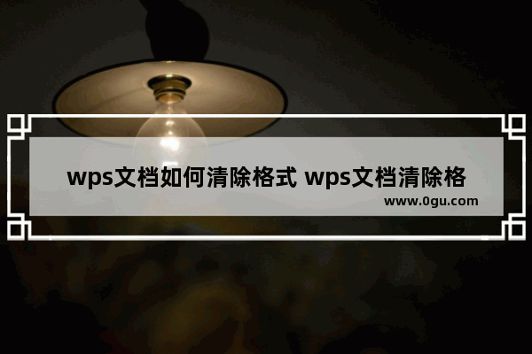 wps文档如何清除格式 wps文档清除格式教程