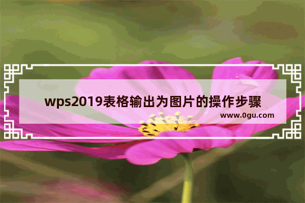 wps2019表格输出为图片的操作步骤