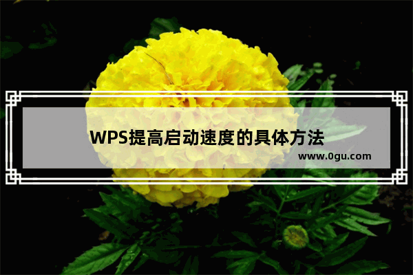 WPS提高启动速度的具体方法