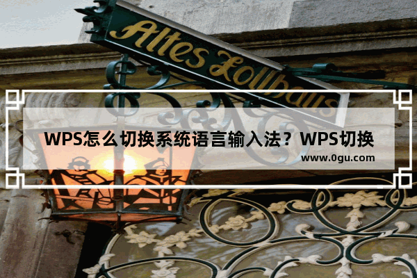 WPS怎么切换系统语言输入法？WPS切换系统语言输入法教程