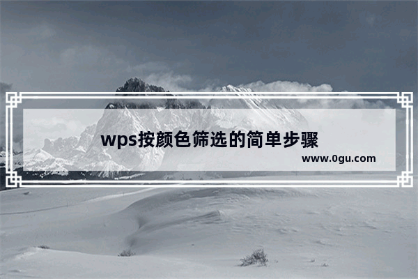 wps按颜色筛选的简单步骤