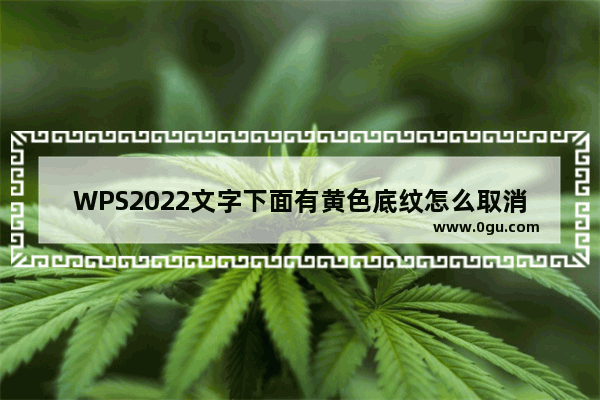 WPS2022文字下面有黄色底纹怎么取消