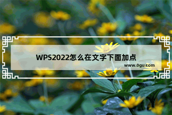 WPS2022怎么在文字下面加点