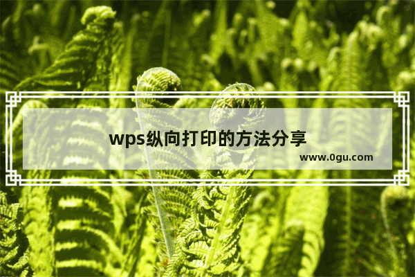 wps纵向打印的方法分享