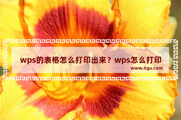 wps的表格怎么打印出来？wps怎么打印表格教程