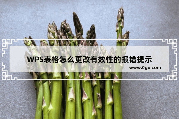 WPS表格怎么更改有效性的报错提示