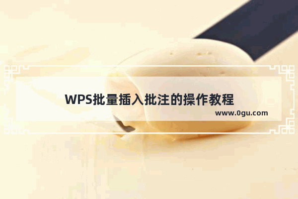 WPS批量插入批注的操作教程