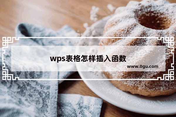 wps表格怎样插入函数