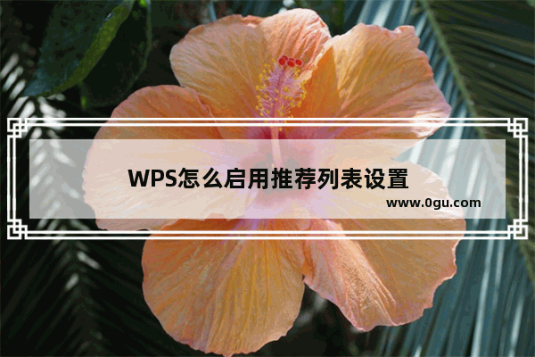 WPS怎么启用推荐列表设置