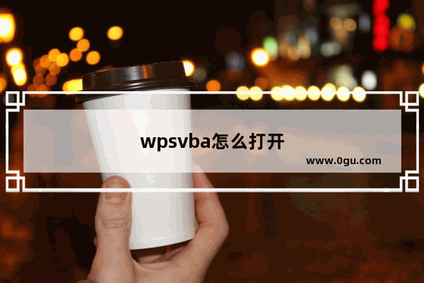 wpsvba怎么打开