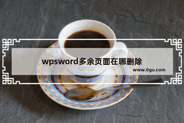 wpsword多余页面在哪删除