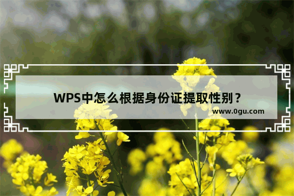 WPS中怎么根据身份证提取性别？