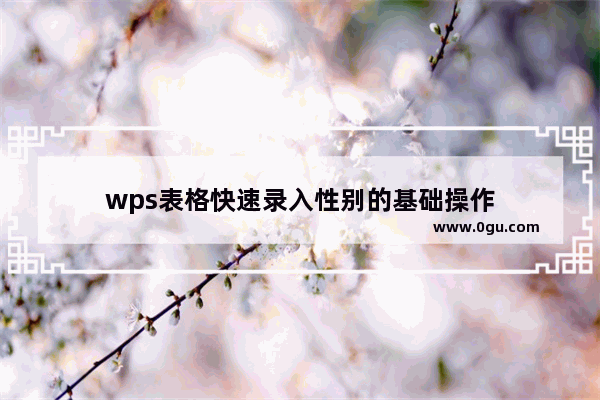 wps表格快速录入性别的基础操作