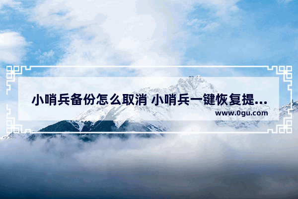 小哨兵备份怎么取消 小哨兵一键恢复提示输入密码