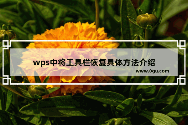 wps中将工具栏恢复具体方法介绍