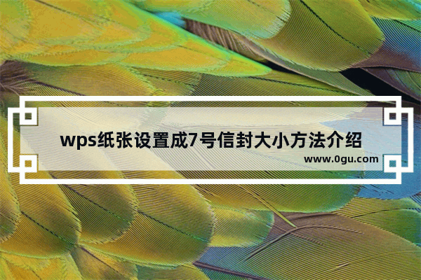 wps纸张设置成7号信封大小方法介绍