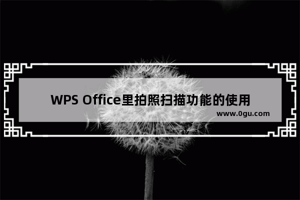 WPS Office里拍照扫描功能的使用讲解