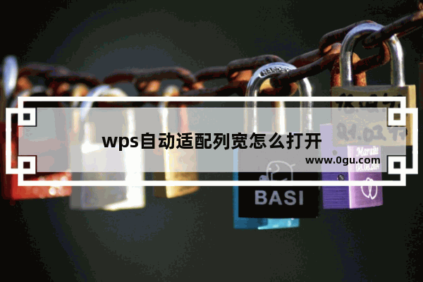 wps自动适配列宽怎么打开