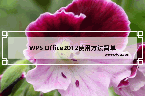 WPS Office2012使用方法简单介绍