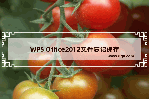 WPS Office2012文件忘记保存后找回的具体方法