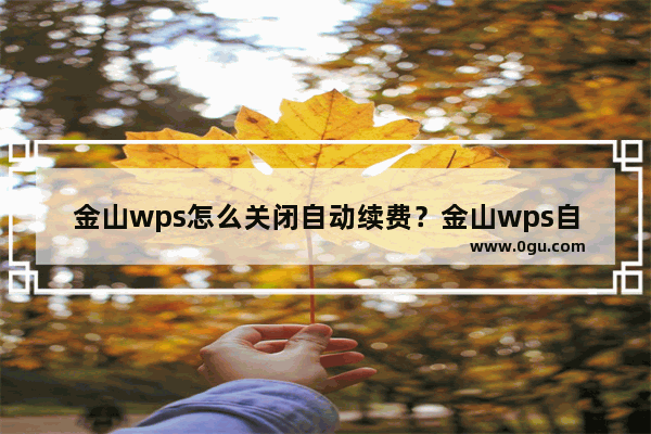 金山wps怎么关闭自动续费？金山wps自动续费关闭方法