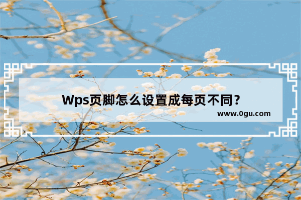 Wps页脚怎么设置成每页不同？