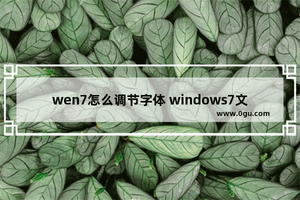 wen7怎么调节字体 windows7文档字体大小怎么调