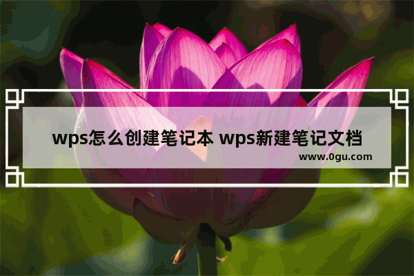 wps怎么创建笔记本 wps新建笔记文档的教程方法