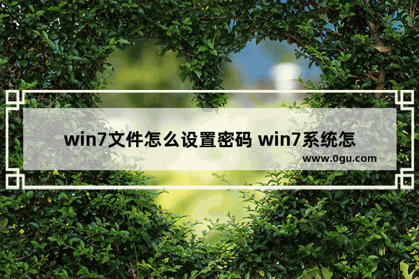 win7文件怎么设置密码 win7系统怎么设置文件夹密码