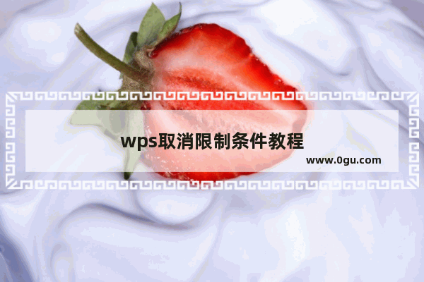 wps取消限制条件教程