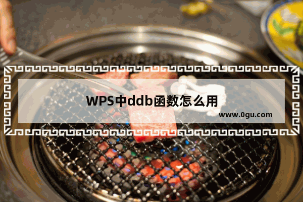 WPS中ddb函数怎么用