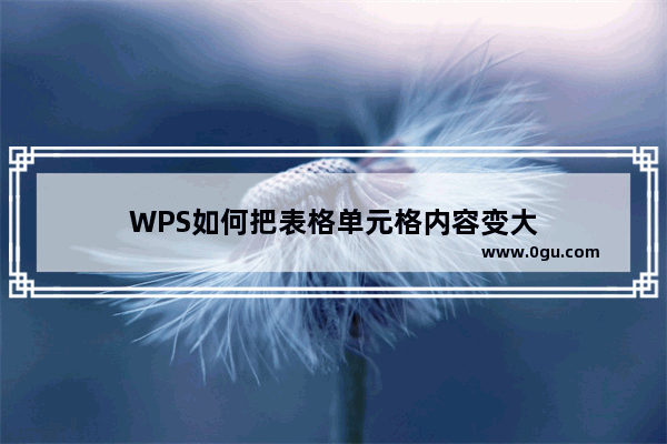 WPS如何把表格单元格内容变大