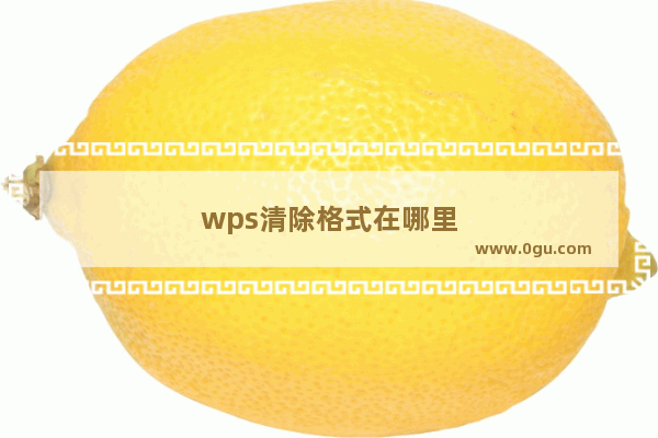 wps清除格式在哪里