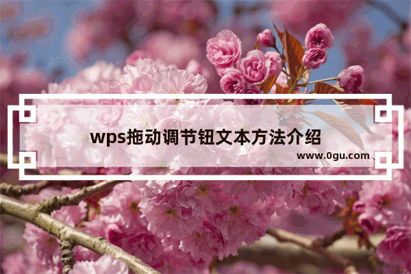 wps拖动调节钮文本方法介绍