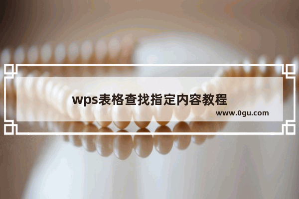 wps表格查找指定内容教程