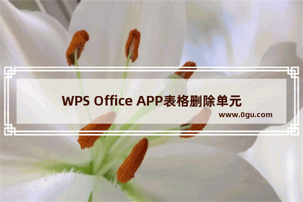 WPS Office APP表格删除单元格怎么操作？格删除单元格操作方法说明