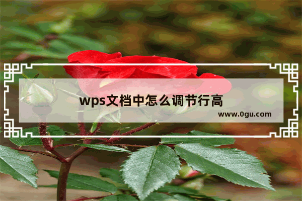 wps文档中怎么调节行高