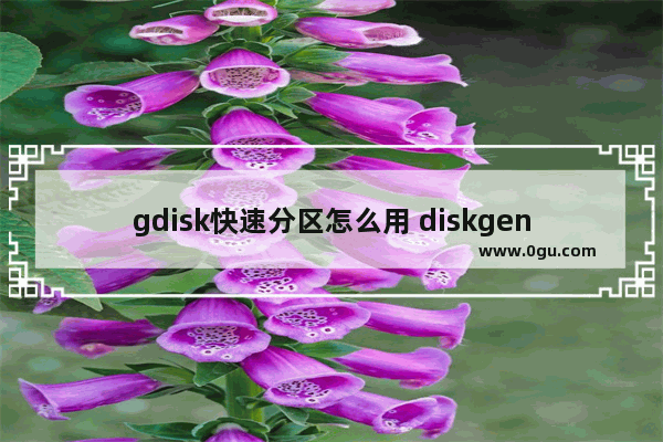 gdisk快速分区怎么用 diskgenius guid快速分区