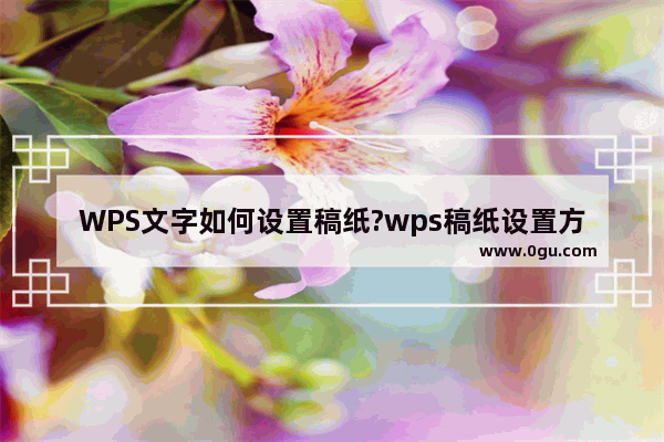 WPS文字如何设置稿纸?wps稿纸设置方法