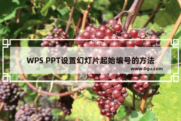 WPS PPT设置幻灯片起始编号的方法