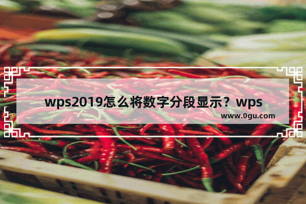 wps2019怎么将数字分段显示？wps2019号码分段显示教程