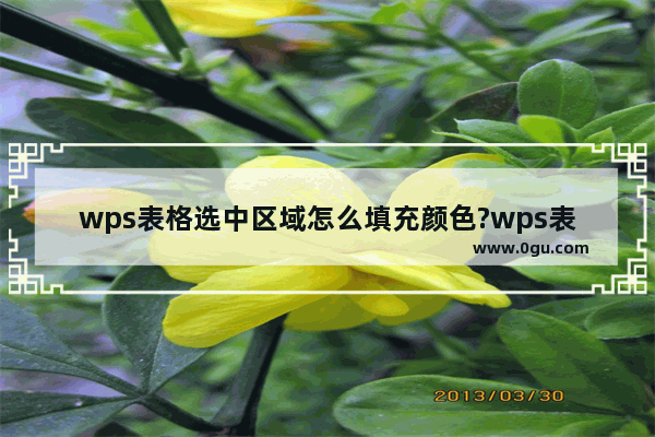 wps表格选中区域怎么填充颜色?wps表格选中区域填充颜色操作方法