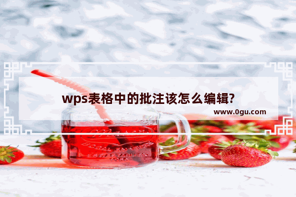 wps表格中的批注该怎么编辑?