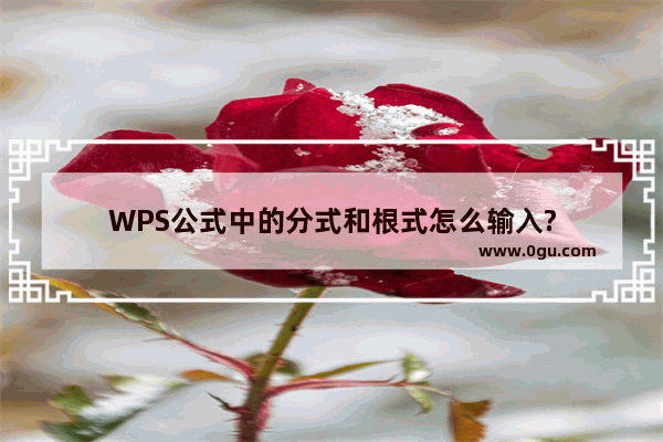 WPS公式中的分式和根式怎么输入?