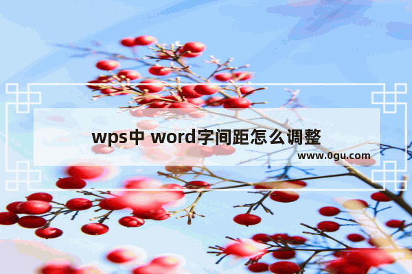 wps中 word字间距怎么调整